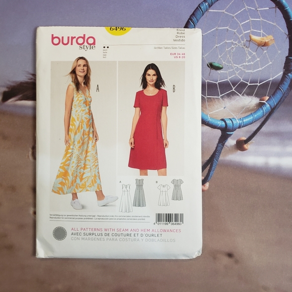 6496 Burda Sewing Pattern Jumper Dress - Picture 1 of 2